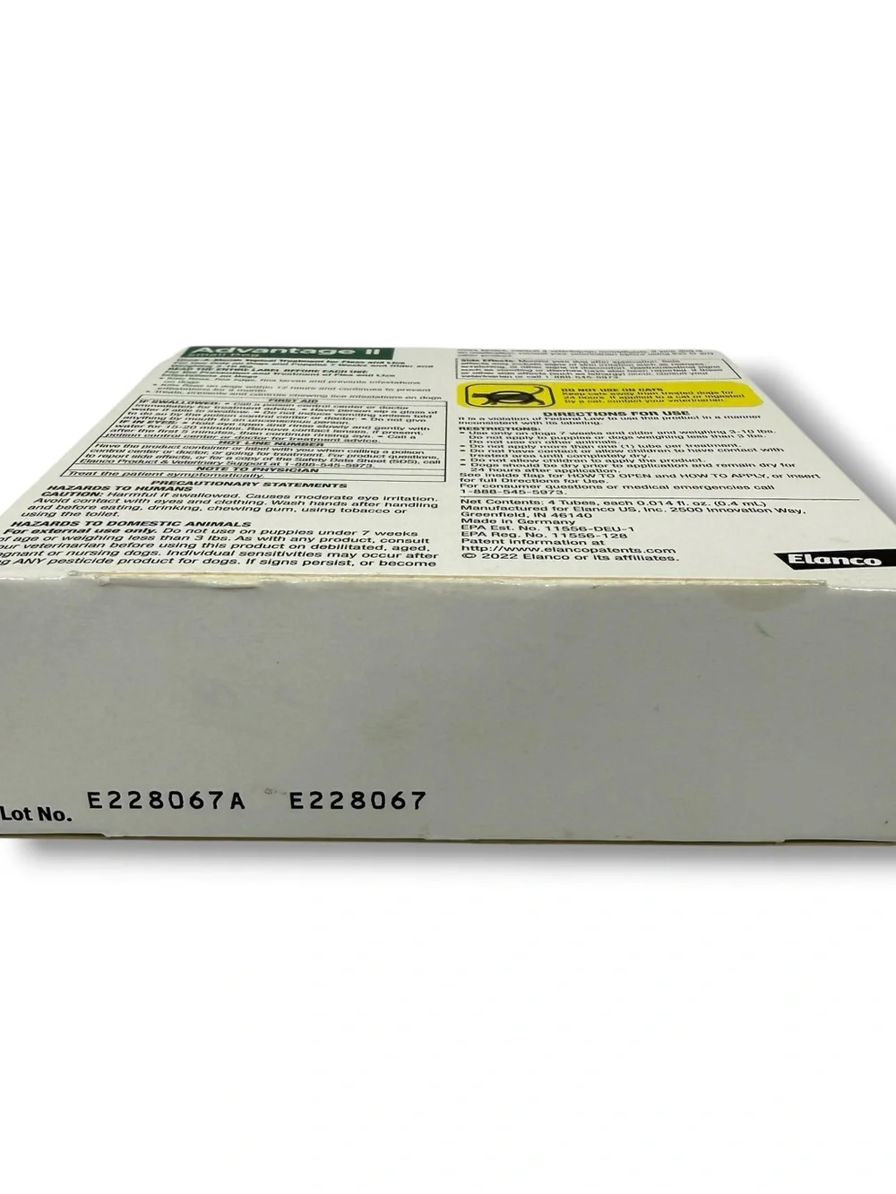 Advantage II Small Dog Flea & Lice Treatment 4 Monthly Doses 3-10 lbs